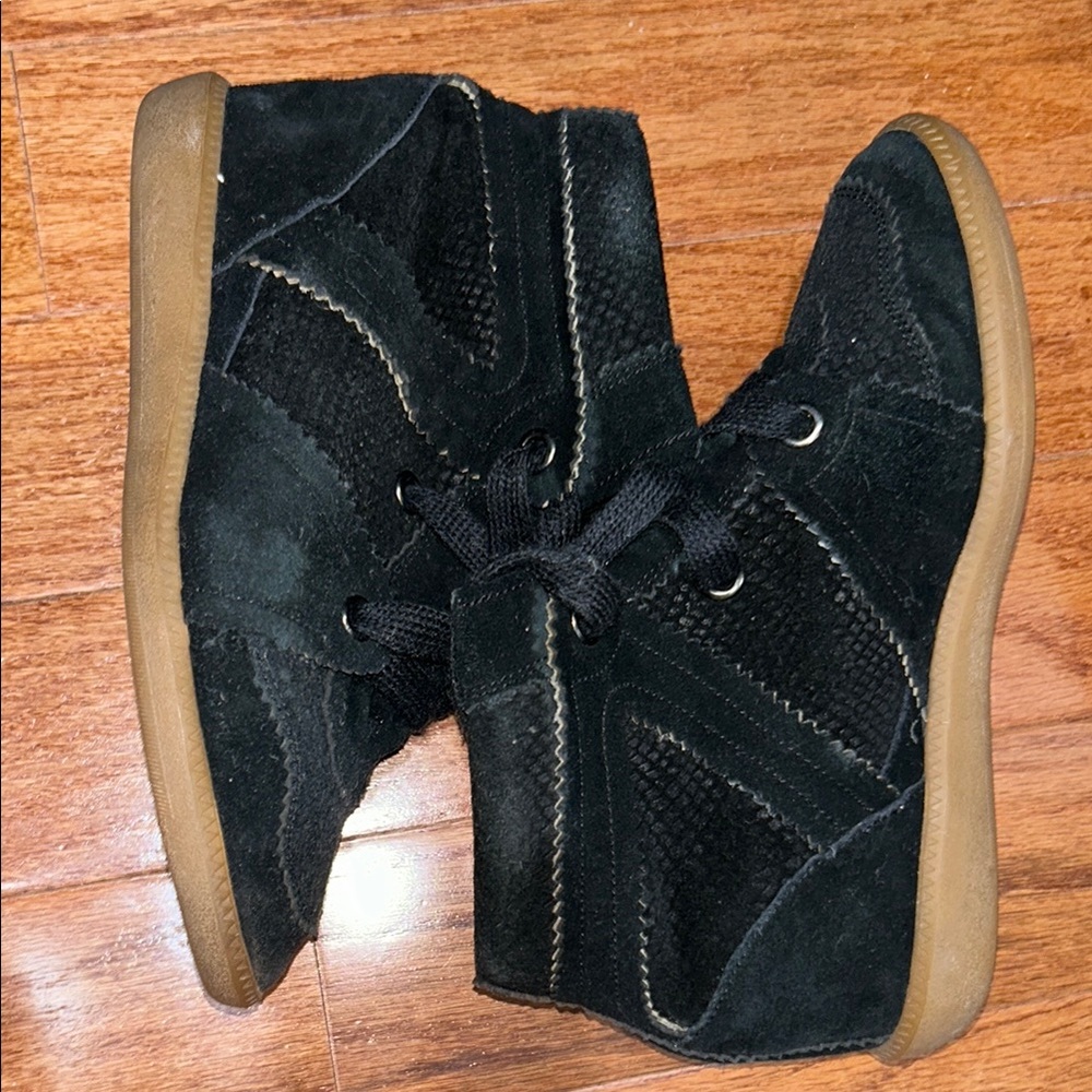 Isabel Marant Black Suede High-Top Sneakers 🖤☆